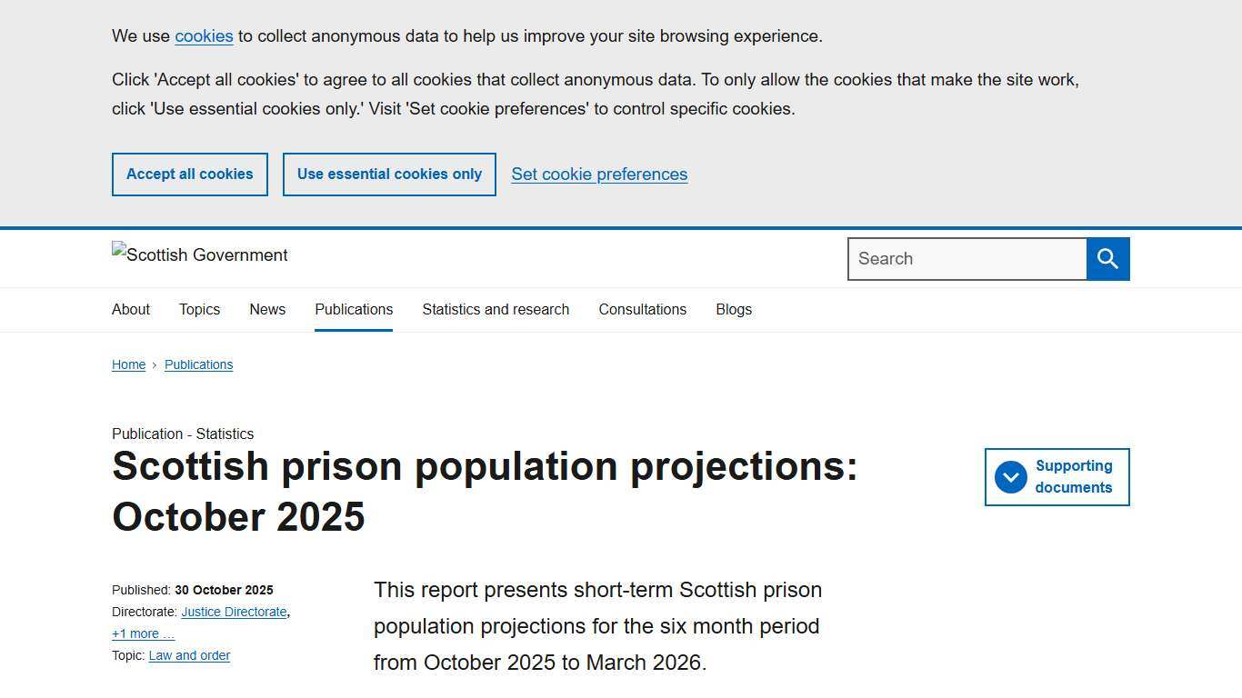 Microsimulation Model Results: October 2025 to March 2026 - Scottish prison population projections: October 2025 - gov.scot