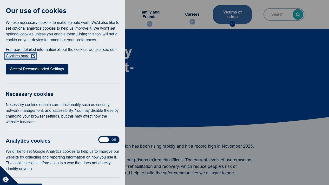Emergency Early Release of Short-Term Prisoners Scottish Prison Service